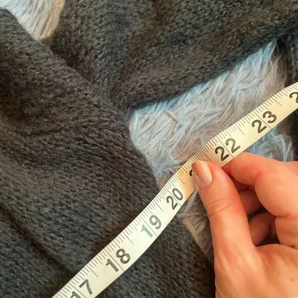 Wooden Ships Charcoal Open Front Wool Mohair Cardigan Size S M - Picture 4 of 5